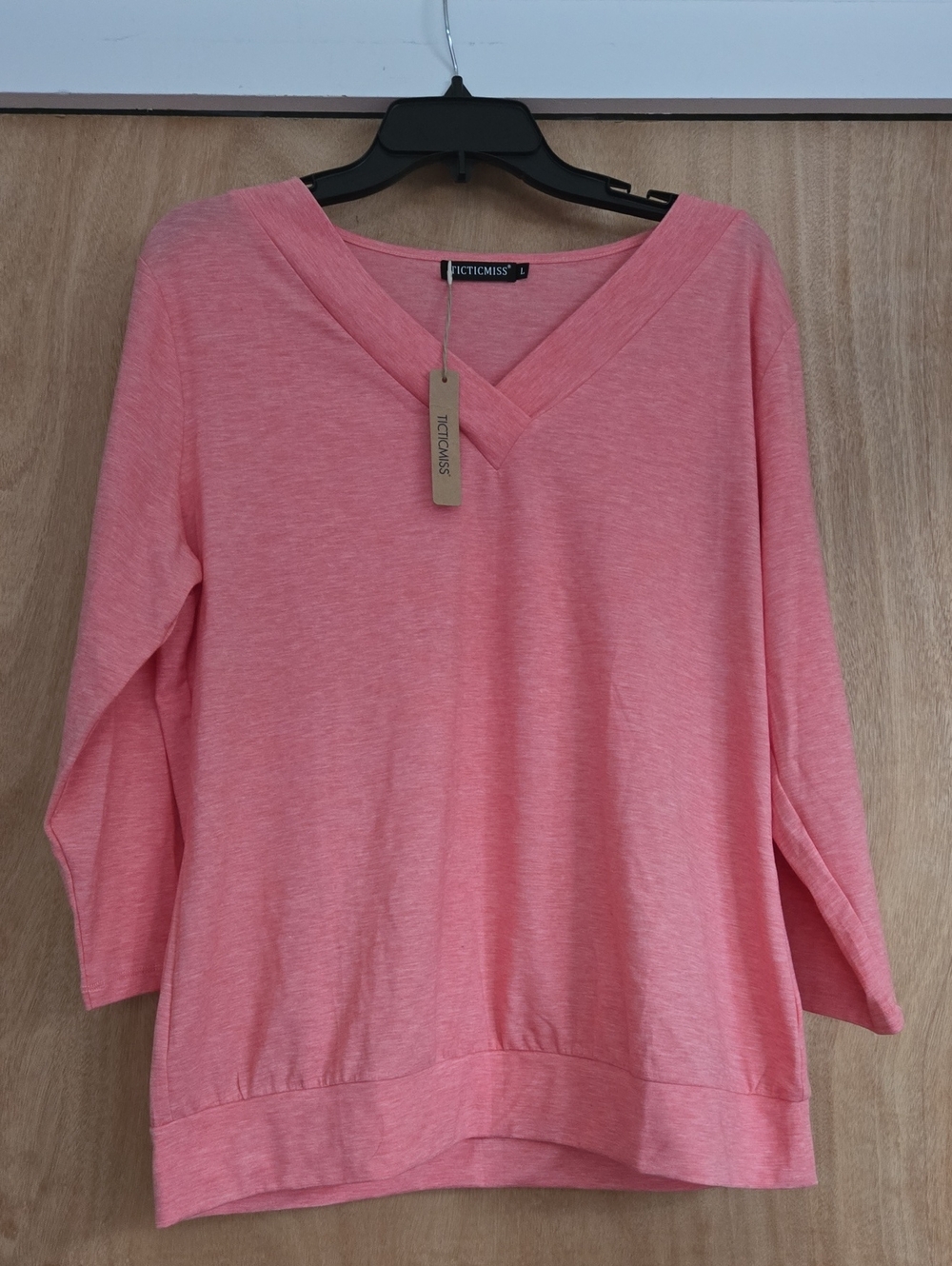 Ticticmiss Pink V-Neck Lightweight Women’s Top.